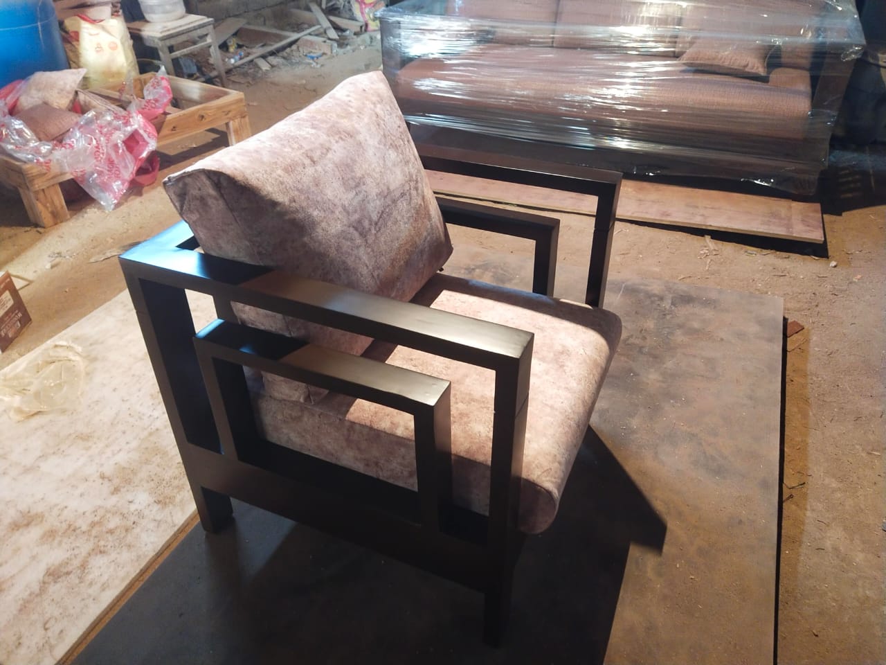 Contemporary Teak Slat Bed
