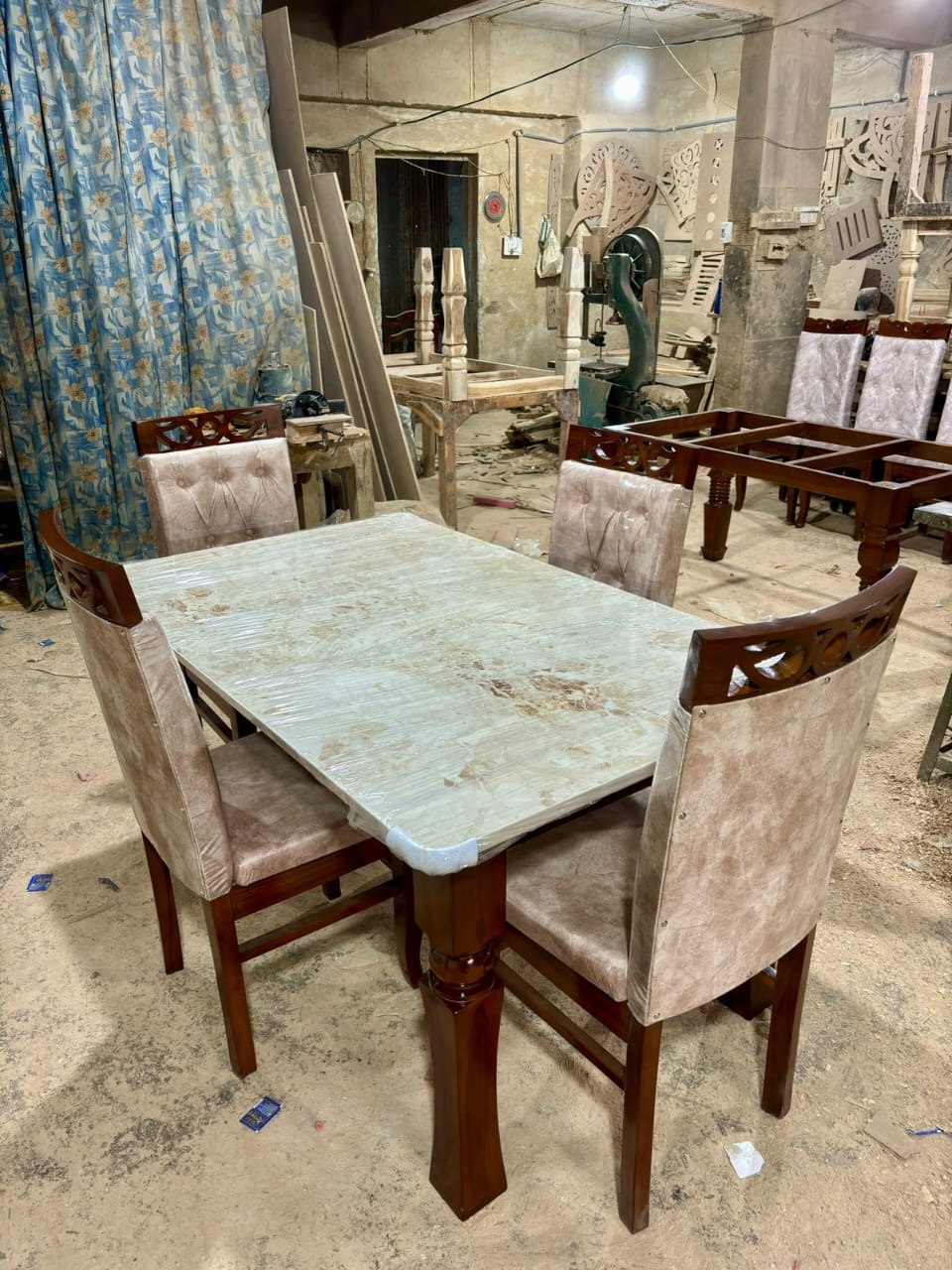 Italian Marble 6-Seater Dining Table